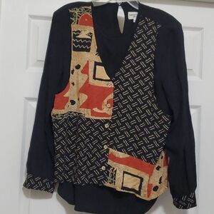 Stephanie Thomas Sport multicolor blouse with vest